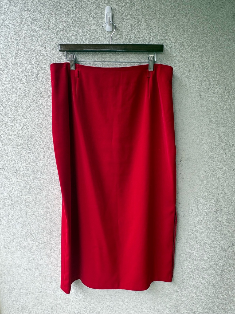 Vintage Sag Harbor Crimson Red Midi Skirt Size 16 90s Pencil